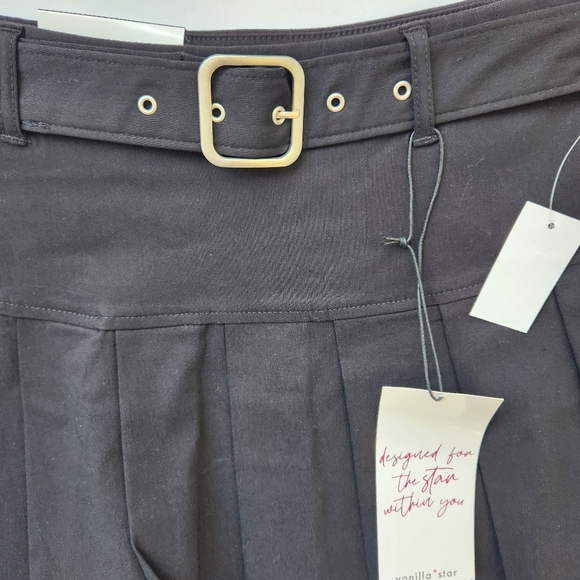 School Girl Pleated Mini Skirt Black Belted Prep School Preppy Academia Small - Picture 6 of 16